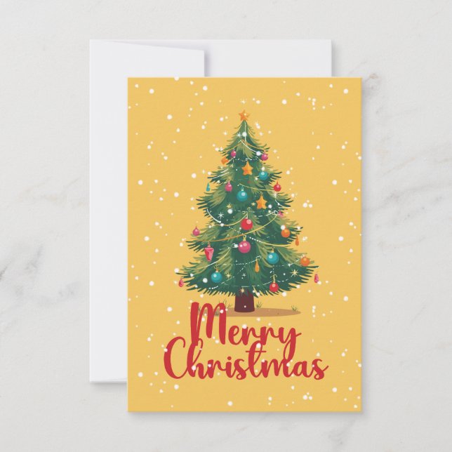 God jul, julgran, snö, högtid  OSA kort (Framsida)
