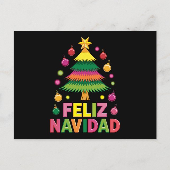 God Jul Julgran Spansk Högtid Xmas Helg Vykort (Framsida)
