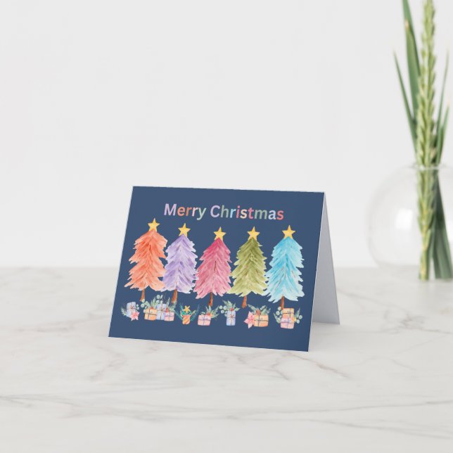 God Jul Julgranar och presenter Kort (Framsida)