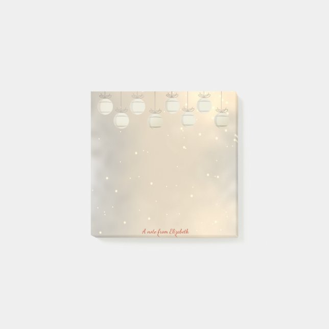 God Jul,Julgranskulor,Guld -Personlig Post-it Block (Framsida)