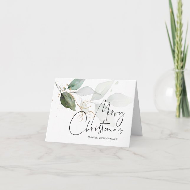 God jul Julhälsningar Modern eukalyptus Kort (Framsida)