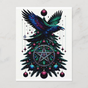 God jul/Juli Raven och Pentagram Vykort