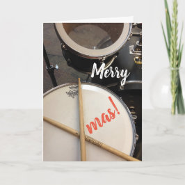 God jul julkort för en drummer helgkort