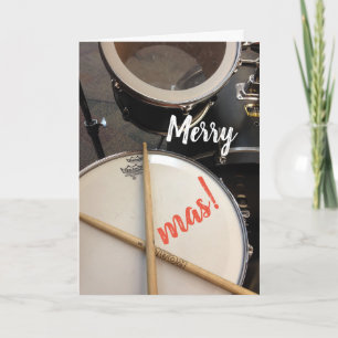 God jul julkort för en drummer helgkort