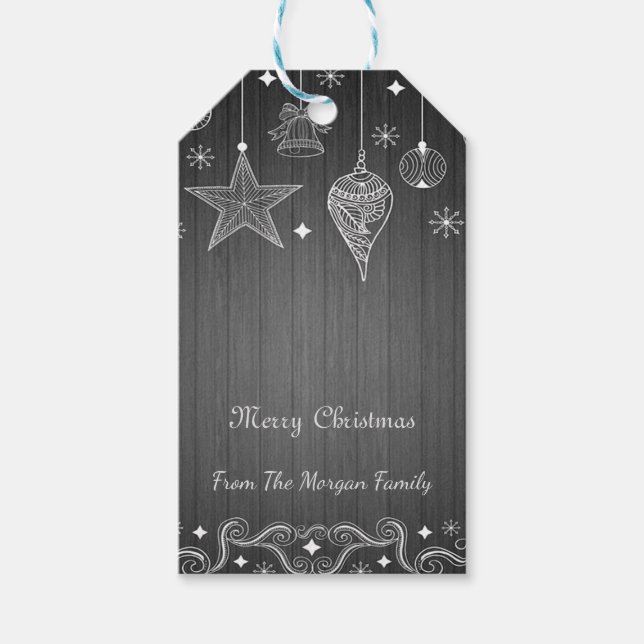 God jul, julprydnader - Personlig Presentetikett (Framsidan)