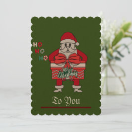 God jul jultomte-Helgdagskorten