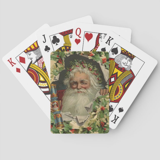 God jul Jultomten Antique Classic Casinokort (Baksidan)