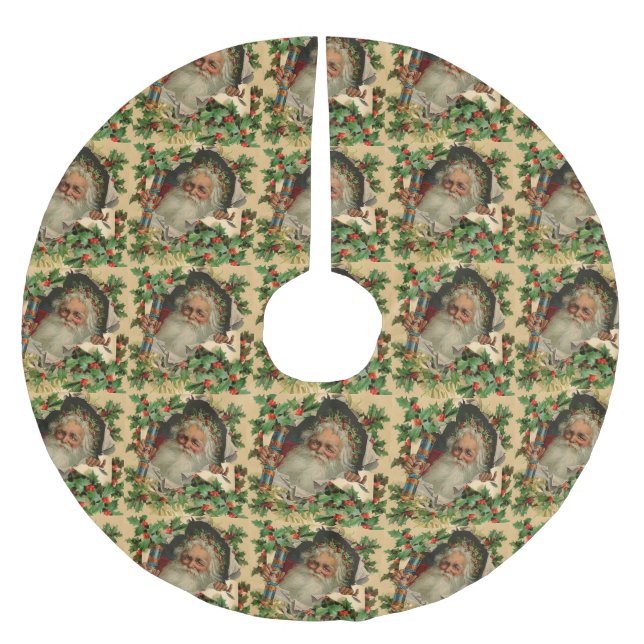 God jul Jultomten Antique Classic Julgransmatta Borstad Polyester (Framsidan)