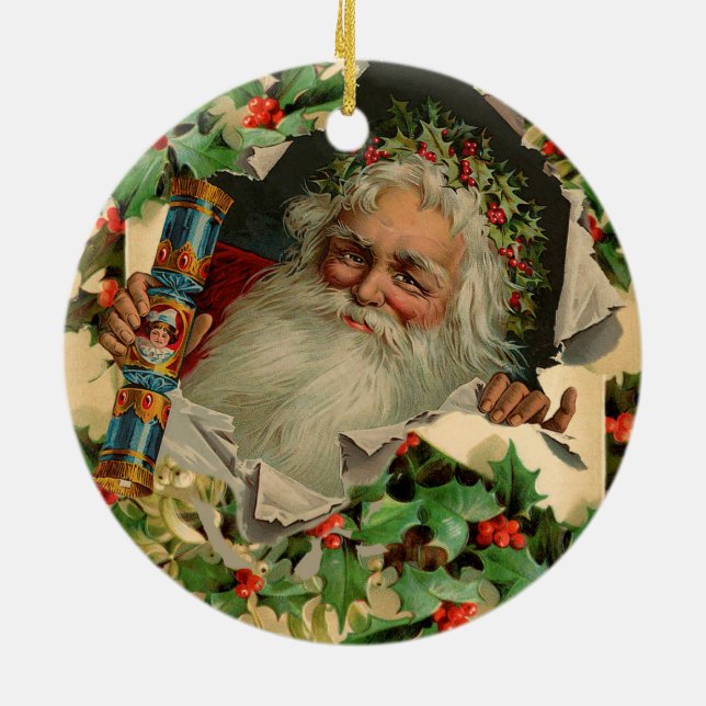 God jul Jultomten Antique Classic Julgransprydnad Keramik (Baksidan)