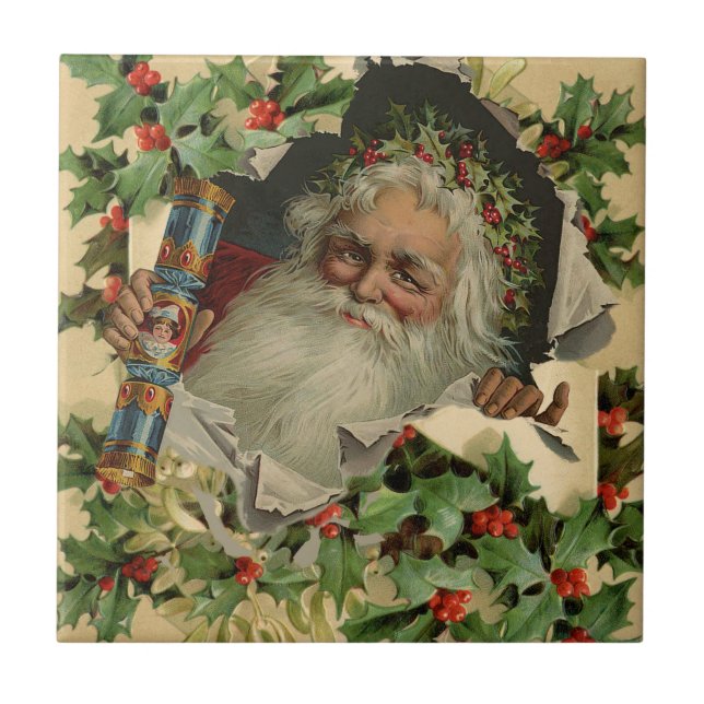 God jul Jultomten Antique Classic Kakelplatta (Framsidan)