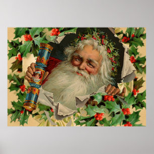 God jul Jultomten Antique Classic Poster