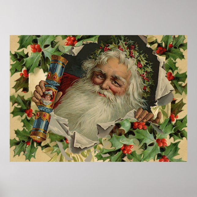 God jul Jultomten Antique Classic Poster (Framsidan)
