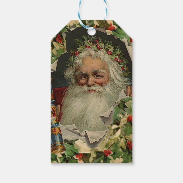 God jul Jultomten Antique Classic Presentetikett (Framsidan)