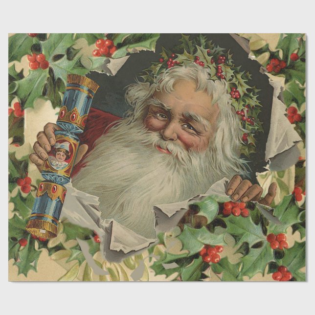 God jul Jultomten Antique Classic Presentpapper (Platt)