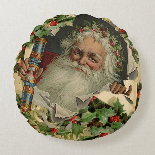 God jul Jultomten Antique Classic Rund Kudde (Framsidan)