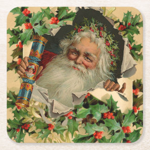 God jul Jultomten Antique Classic Underlägg Papper Kvadrat