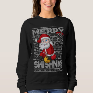 God jul Jultomten Basketball Merry Swishmas Fu T Shirt
