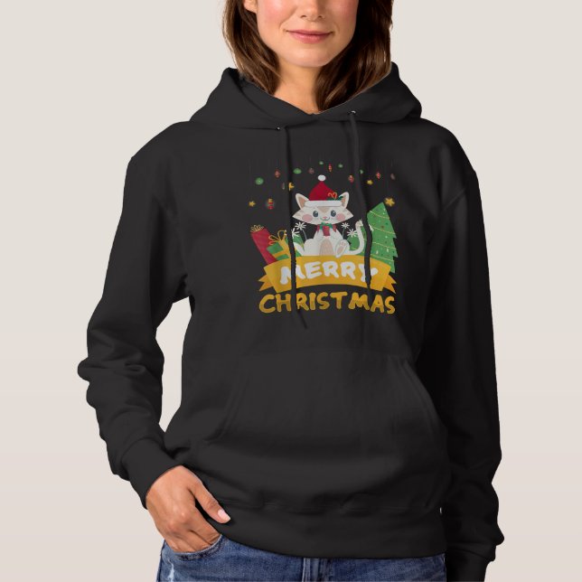 God jul Jultomten Cat Lover T Shirt (Framsida)