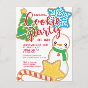 God Jul Jultomten Cookie Exchange Helg Vykort