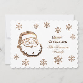 God jul Jultomten Elegant Guld White Julkort