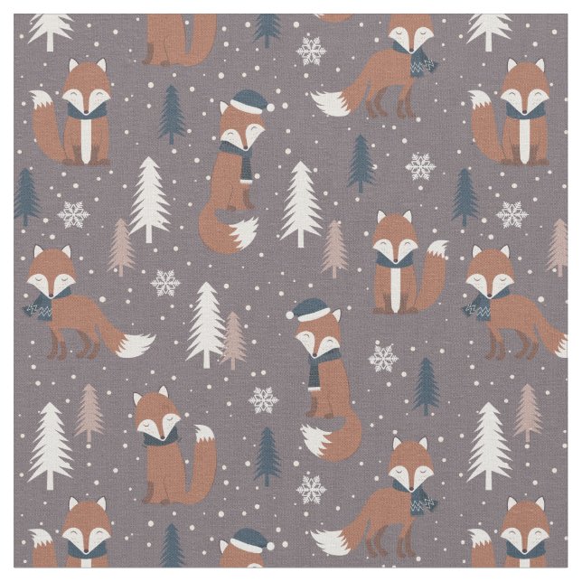 God jul Jultomten Fox Mönster Tyg (Närbild)