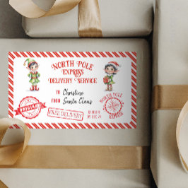 God jul, Jultomten Gift North Pole Delivery Rektangulärt Klistermärke