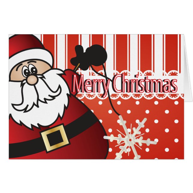 God jul Jultomten Hälsningskort (Framsidan Horizontal)