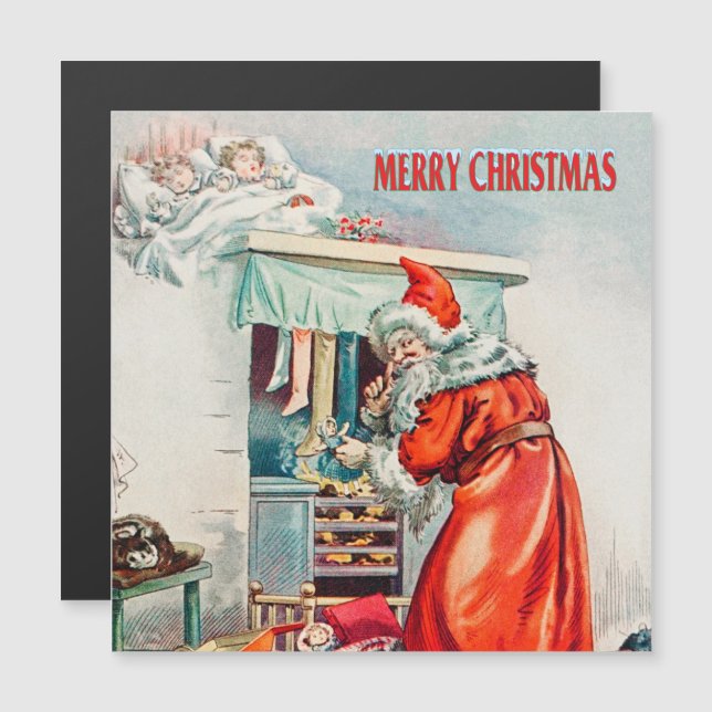 God jul - jultomten helgdag-kort (Fram/baksida)