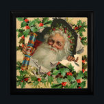 God jul Jultomten Holly Minnesask<br><div class="desc">En klassisk vintage,  Jultomten och Holly-julkort med jultomten. Julillustrationen är baserad på ett gammaldags julkort från 1800-talets viktorianska tid,  med en klassisk jultomte som ler mot oss.</div>
