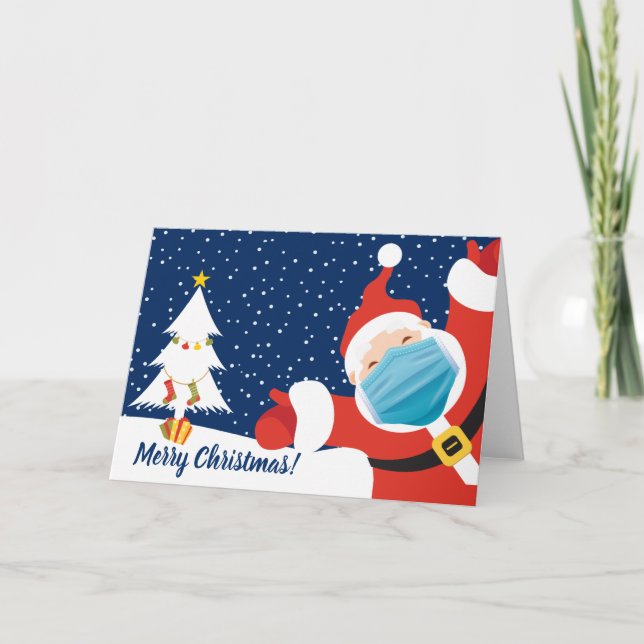 God jul Jultomten i Ansikte Mask Helgkort (Framsida)