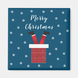 God jul Jultomten i en Skorsten Magnet