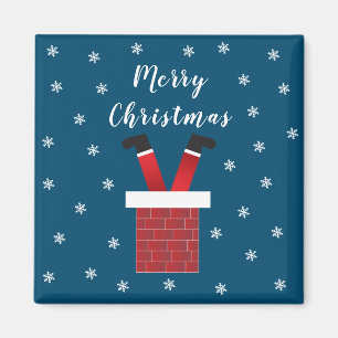 God jul Jultomten i en Skorsten Magnet