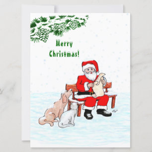 God Jul! Jultomten med katt och Hund