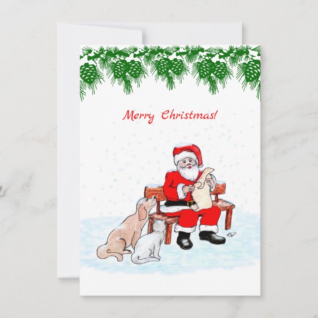 God jul - Jultomten med katt och Hund (Framsida)