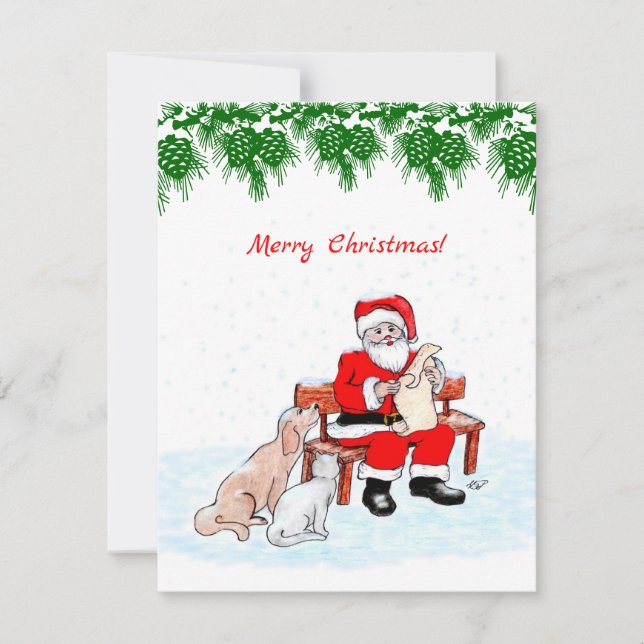 God jul - Jultomten med katt och Hund (Framsida)