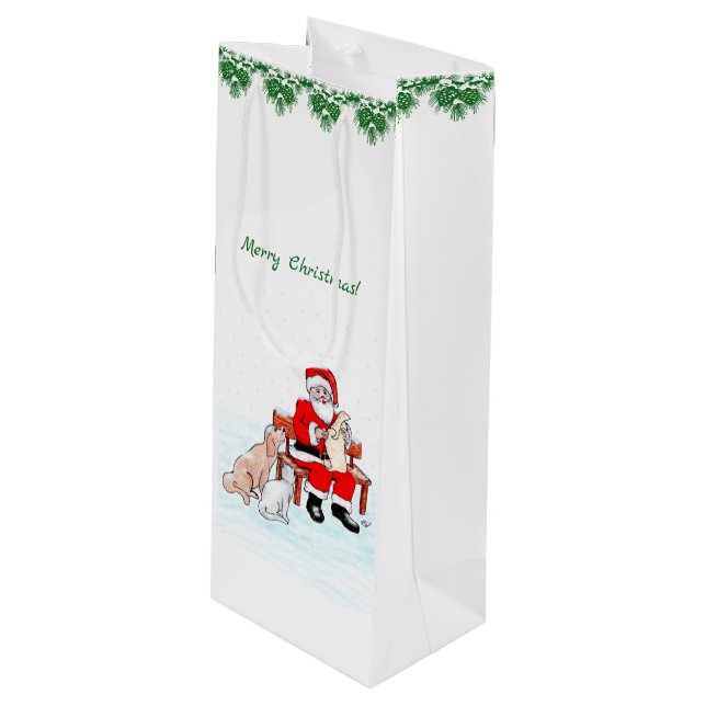 God Jul! Jultomten med katt och Hund (Framsidan Vinklad)