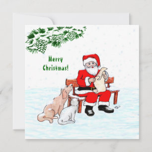 God Jul! Jultomten med katt och Hund
