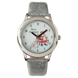 God Jul! Jultomten med katt och Hund Armbandsur