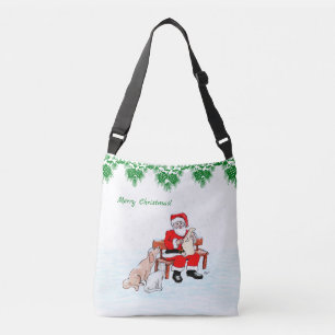 God jul - Jultomten med katt och Hund Axelväska