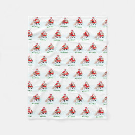 God Jul! Jultomten med katt och Hund Fleecefilt