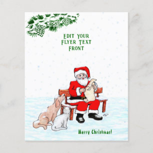 God Jul! Jultomten med katt och Hund Flygblad