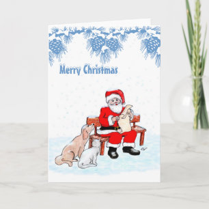 God jul - Jultomten med katt och Hund Helgkort