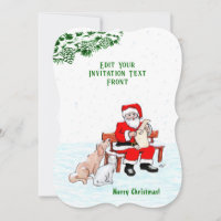 God Jul! Jultomten med katt och Hund