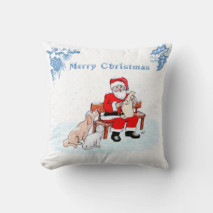God jul - Jultomten med katt och Hund Kudde