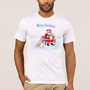 God jul - Jultomten med katt och Hund Tee Shirt
