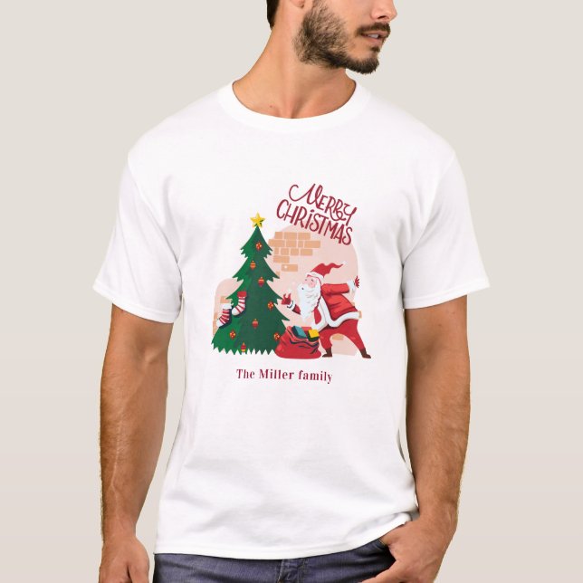 god jul jultomten monogram helgdag t shirt (Framsida)