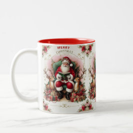 God jul Jultomten Reindeers Två-Tonad Mugg