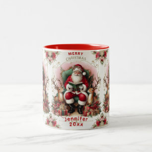 God jul Jultomten Reindeers Två-Tonad Mugg