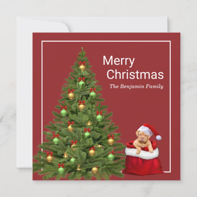 God jul Jultomten Roligt Hund anpassa Julkort (Framsida)