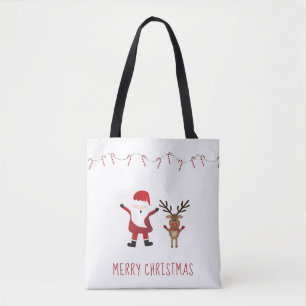God jul Jultomten Rudolph Candy cane Tygkasse